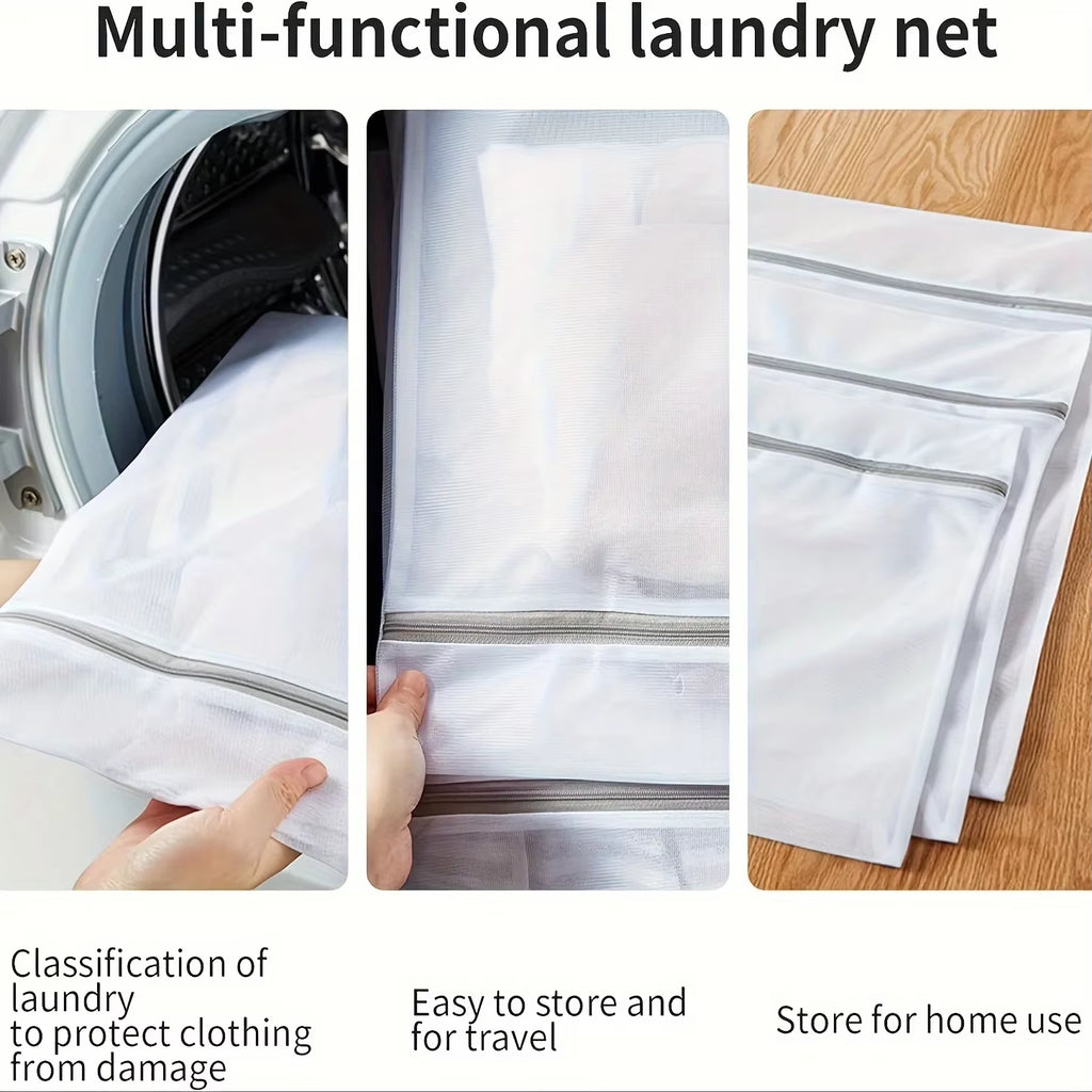 4/3 Pcs Mesh Laundry Bags Set Delicate Lingerie Wash Bags Anti-Deformation Winding College Dormitory Dirty Clothes Storage Bags