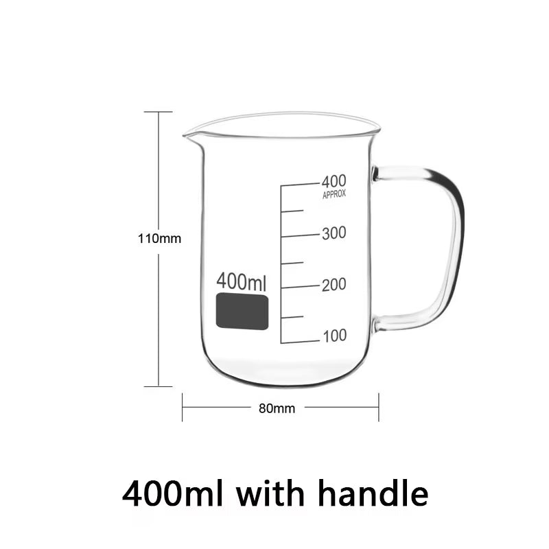 50~1000Ml with Handle Measuring Cup High Borosilicate Glass Clear Scale Cup Laboratory Beaker Kitchen Baking Measuring Mug
