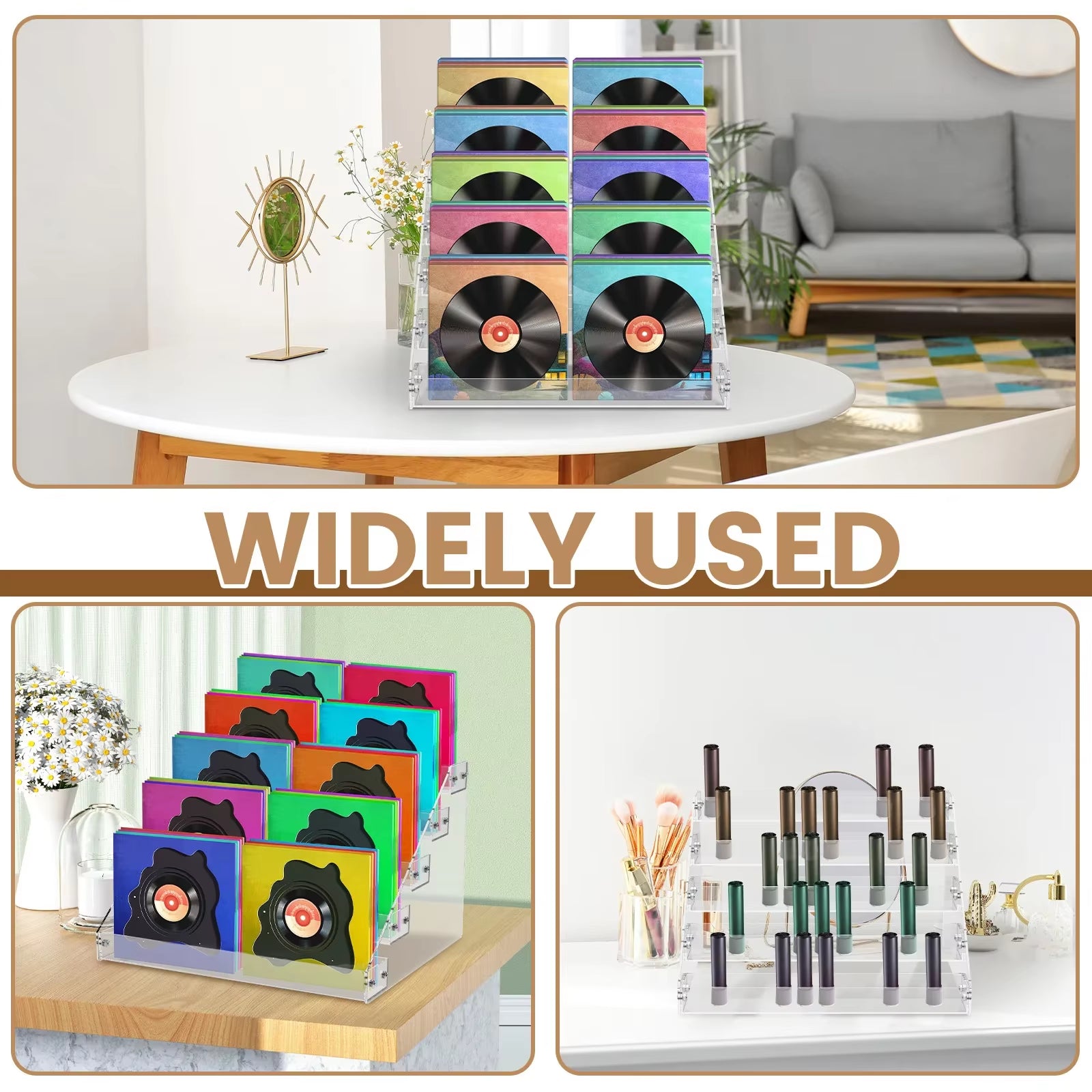 4/5 Tiers Acrylic Shelf Display Stand Transparent Figures Showcase Cosmetic Makeup Perfume Doll CD DVD Blind Box Display Rack