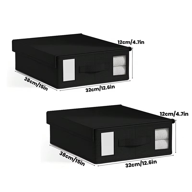 1/2 Pcs Bed Sheet Storage Box with Visible Window and Handle Large Capacity Zipper Sheet Organizer for All Sheet Sizes Foldable