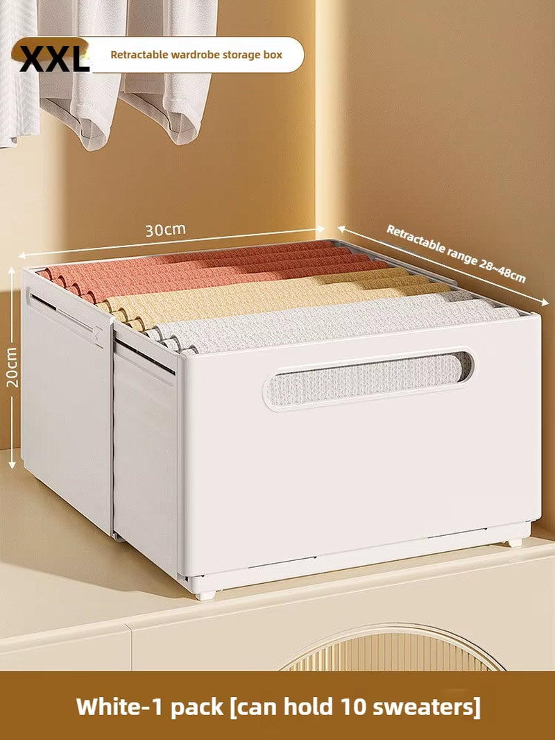 Adjustable Clothes Storage Box Closet Organizer Categorized Clothing Organizer Kitchen Cabinet Storage Bin Home Organizer
