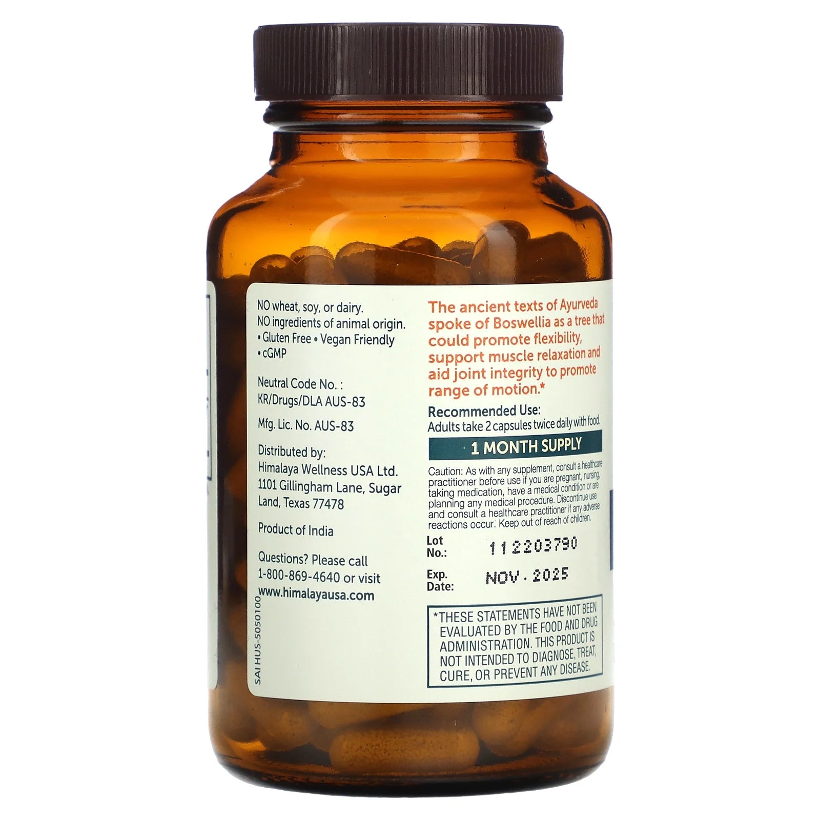 Boswellia, Joint Support for Mobility and Flexibility, 120 Capsules, 1 Month Supply