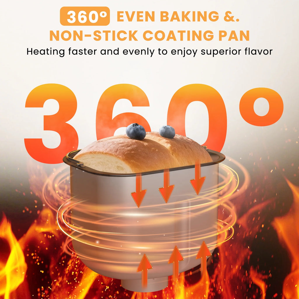 19-IN-1 Bread Maker, 2LB Bread Machine Nonstick Ceramic Pan Bread Maker Machine for Gluten Free/Dough Maker/Dried Meat Floss/Jam/Yogurt, Breadmaker Recipe,Black