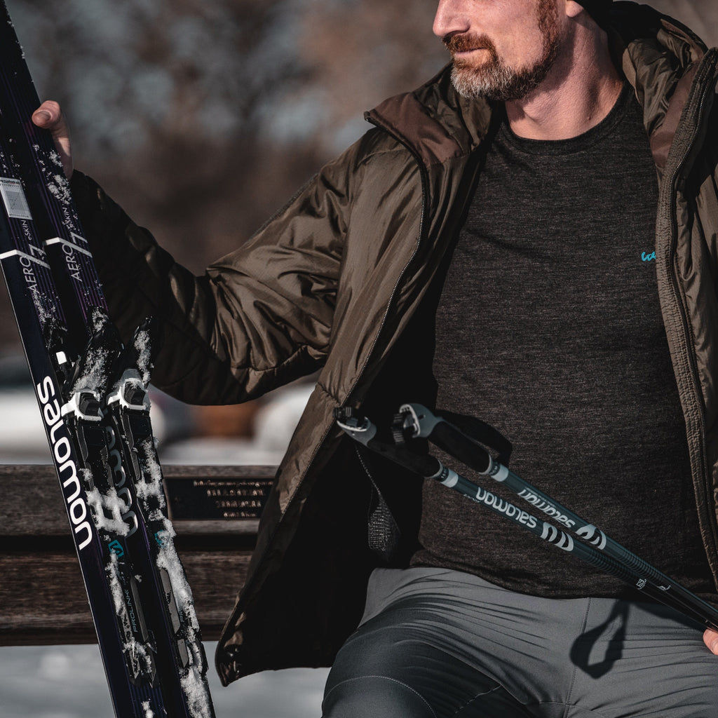 Men's 100% Merino Wool Long Sleeve Crew Neck Shirt 190 GSM