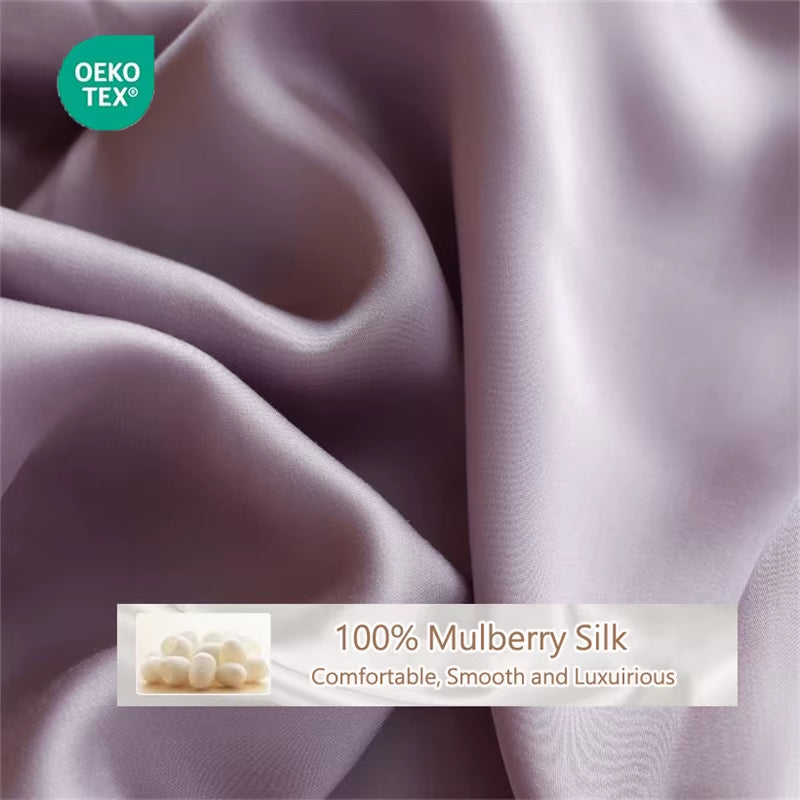 23Mm Mulberry Silk Fitted Sheets 100% 23 Momme Natural Silk Bed Sheet Luxury Smooth Mattress Cover Breathable Soft Bedding Sheet