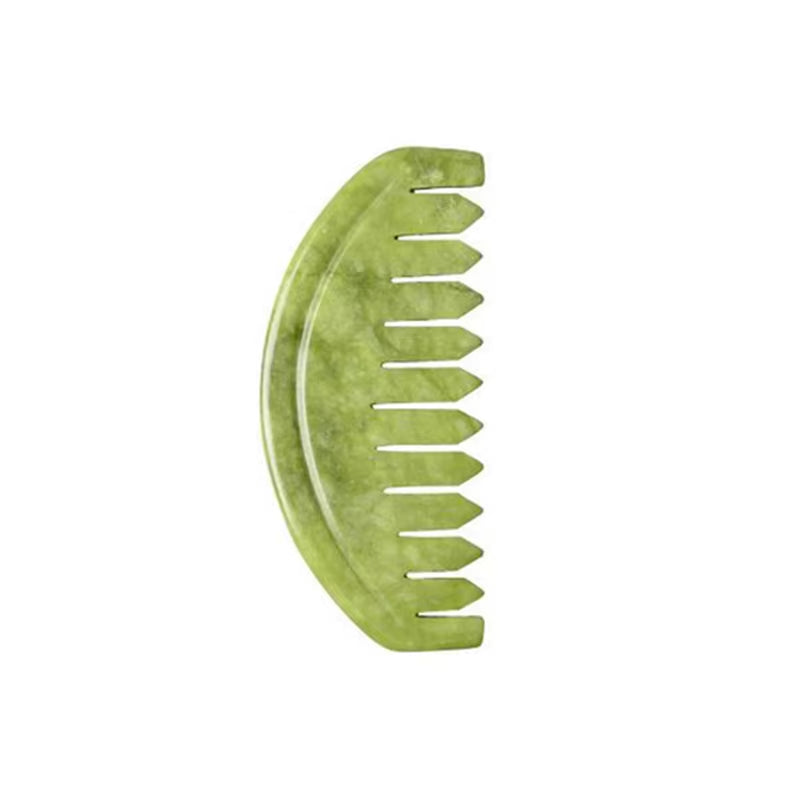 Nature Jade Massage Comb Gua Sha Board Spa Acupuncture Head Care Massager Green Jade Comb Head Massager Beauty Tools
