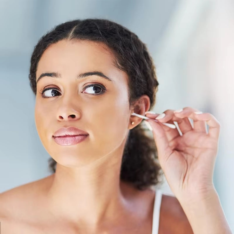 100Pcs Disposable Double-Ended Cotton Swabs for Ear Cleaning and Makeup Removal