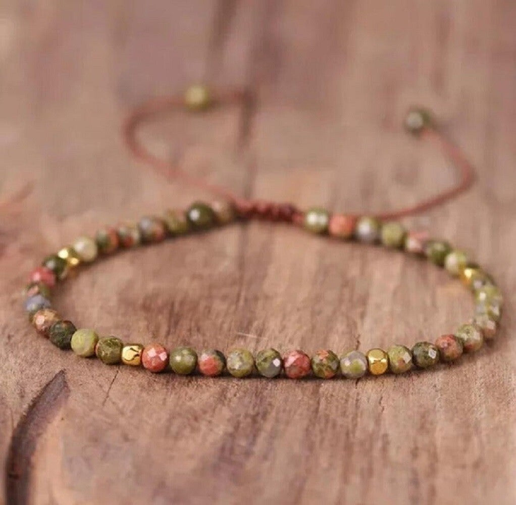 Natural Stone Crystal Dainty Bracelet Amethyst Gemstone Bracelet Handmade