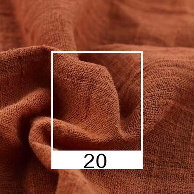 Soft Linen Cotton Fabric Organic Material Pure Natural Flax for Sewing DIY Handmade Clothes Patchwork Fabric