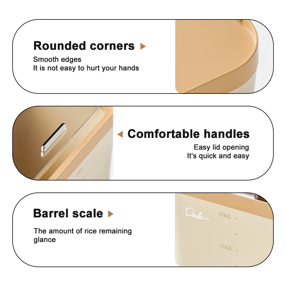 5/10/15KG Rice Storage Box Home with Lid Insect Proof Moisture Proof Rice Box Sealed Jar Kitchen Container Storing Dry Grain