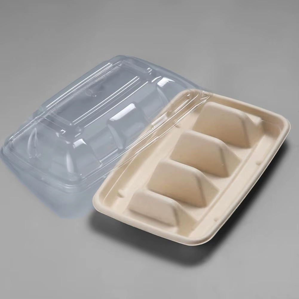 10Pcs Disposable Taco Holders Tray Holder with Dividers Eco-Friendly Taco Plates Packaging Box Event Taco Bar Serving Set