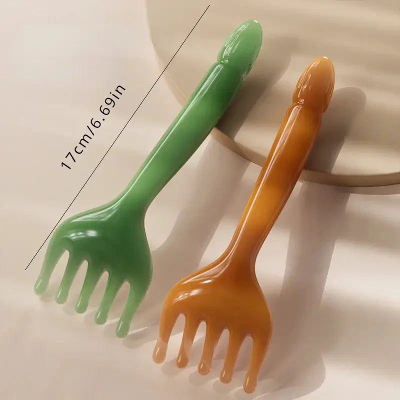 Resin 5-Claw Head Massager for Body Head Massager Scalp Gua Sha for Body Neck Leg Massage Scraping Stick Lymphatic Massage Tools