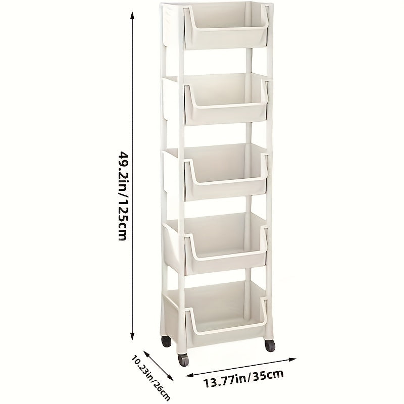 Mobile Bookshelf Office Cart (5-Tier)-1