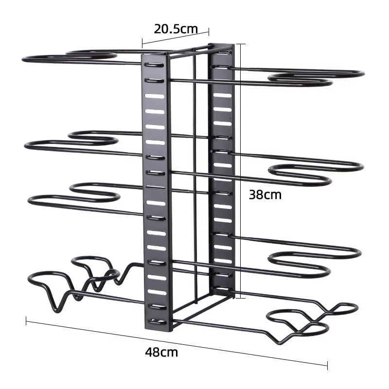 Adjustable Pot Rack Organizer Kitchen Storage Shelf Multi-Layer Household Sink Cabinet Pot Lid Holder Bowl Shelf Storage Rack