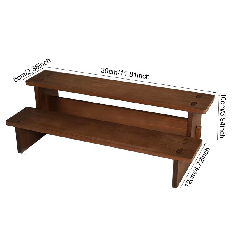 2/3/4/5 Layers Vintage Wood Display Stand Bracelet Hairpins Ring Jewelry Storage Rack Multifunctional Desktop Sundries Organzier