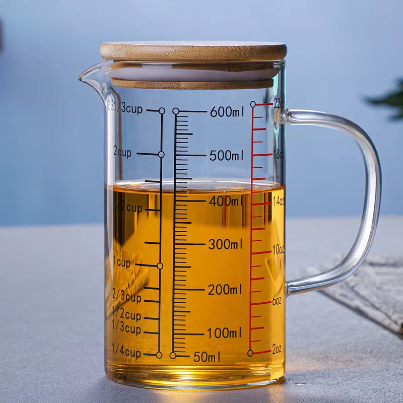Glass Measuring Cup Household Food Grade High Borosilicate Glass Glass Convenient Durable Measuring Tools and Scales with Handle