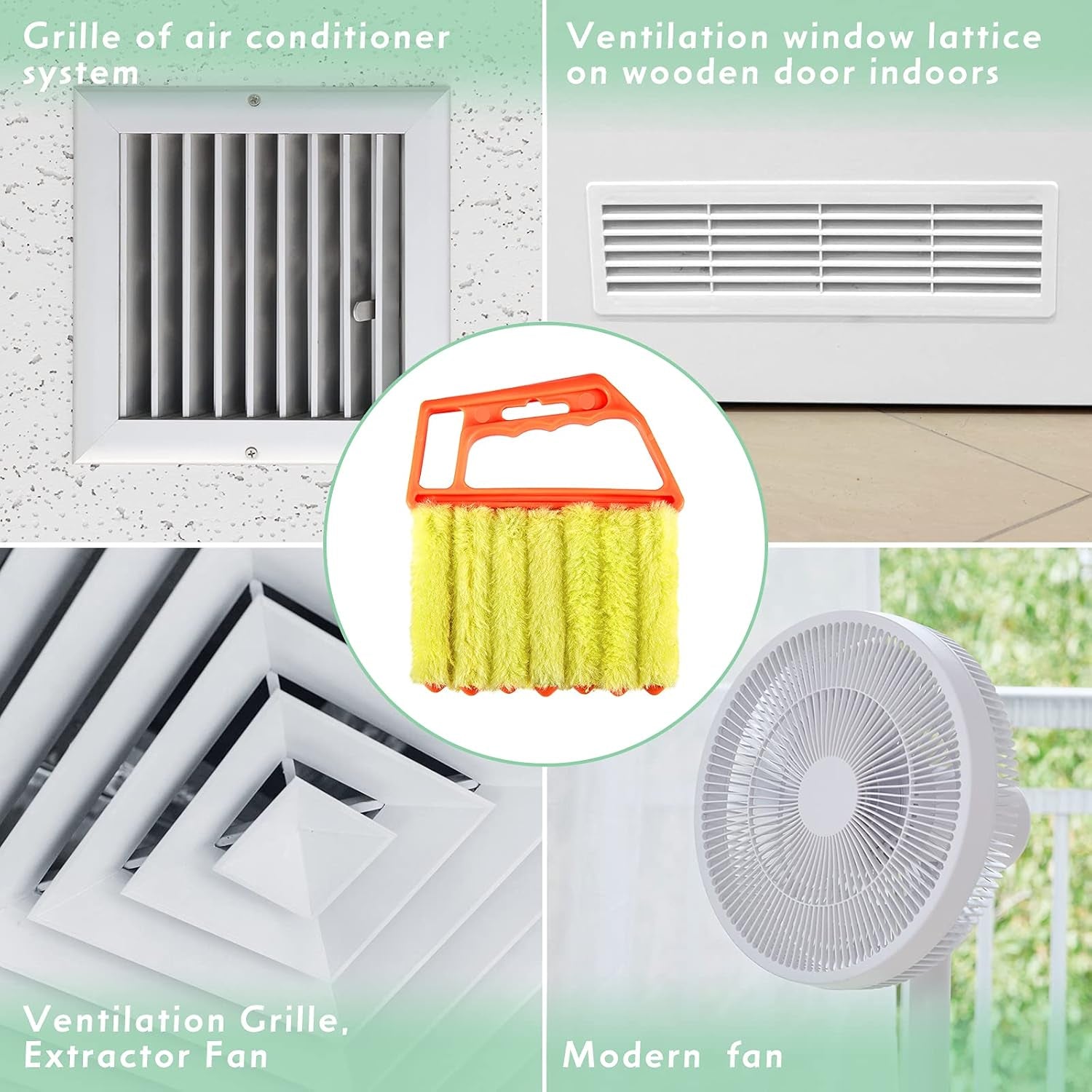 3 Pieces Blind Cleaner Duster Tool 7 Finger Dusting Cleaner for Window Venetian Washable Mini Brush Hand Held Tool for Air Conditioner Dust Dirt (3 Colors)