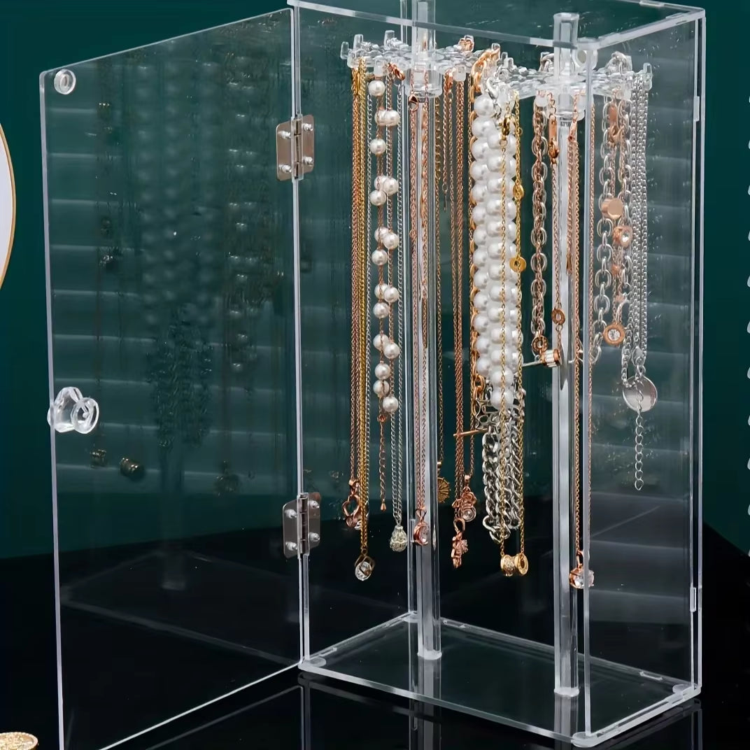 1Pc Acrylic Necklace Storage Box, Household Jewelry Bracelet Pendant Display Stand Large Capacity, Ideal Choice for Gifts