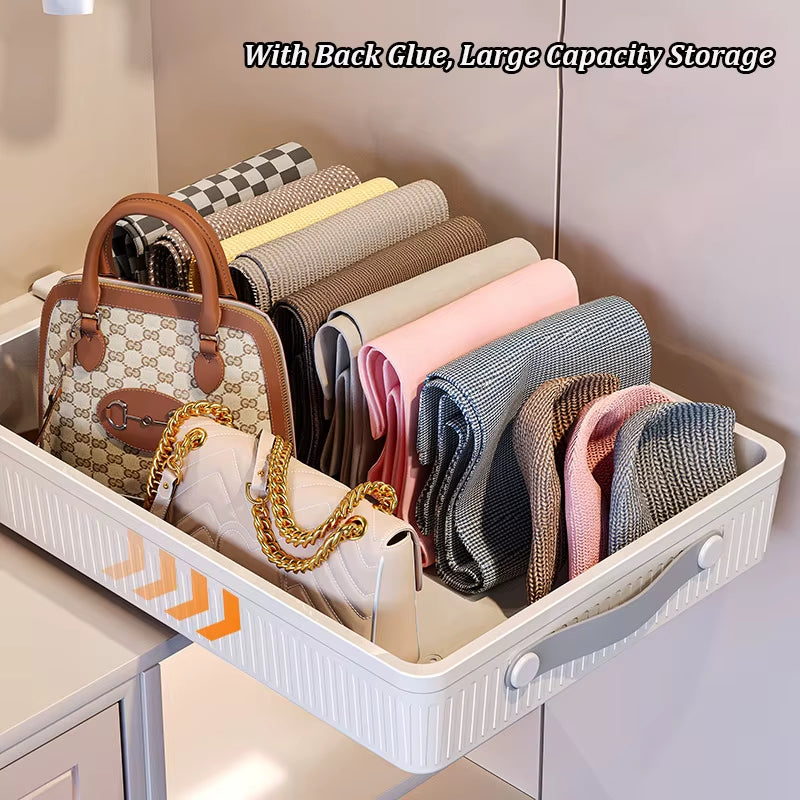 Kitchen Sliding Drawer with Slide Rail Cabinet Clothes Spice Dish Bowl Storage Rack Pull Out Cabinet Organizer Tray with Handle