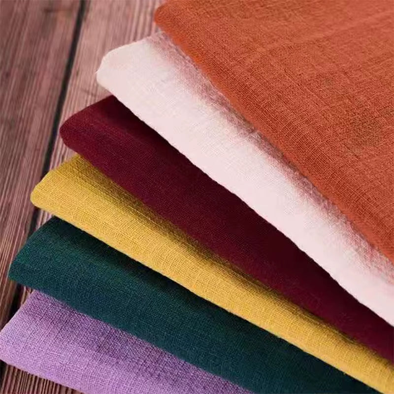 Soft Linen Cotton Fabric Organic Material Pure Natural Flax for Sewing DIY Handmade Clothes Patchwork Fabric