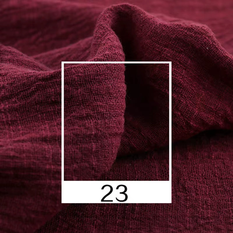 Soft Linen Cotton Fabric Organic Material Pure Natural Flax for Sewing DIY Handmade Clothes Patchwork Fabric