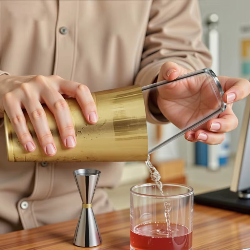 Glass Stainless Steel Cocktail Shaker Mixer Wine Martini Boston Shakers for Bartender Enthusiast Drink Party Bar Tools 500 700ML