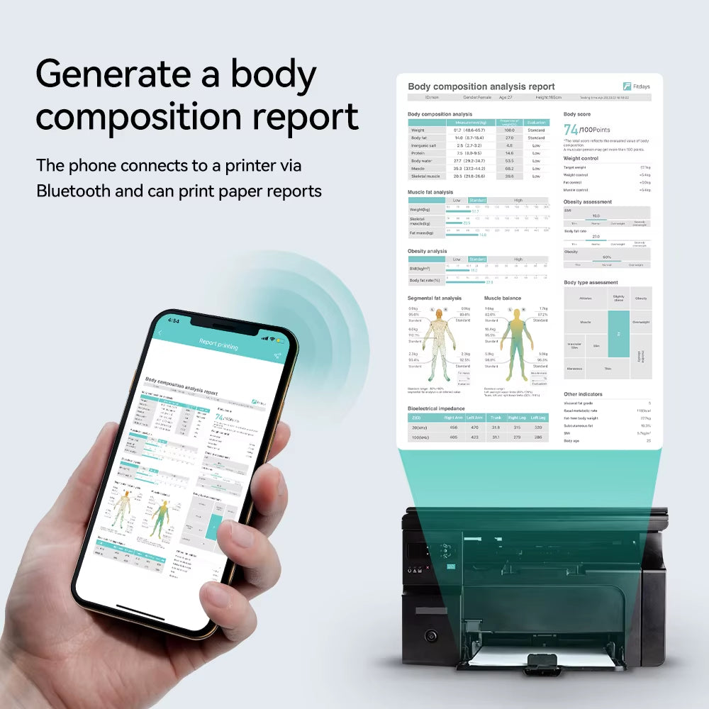 Smart 8 Electrode Scale Bioimpedance Electronic Digital Weight Balance Fat Body Water Muscle Mass BMI Composition Scale