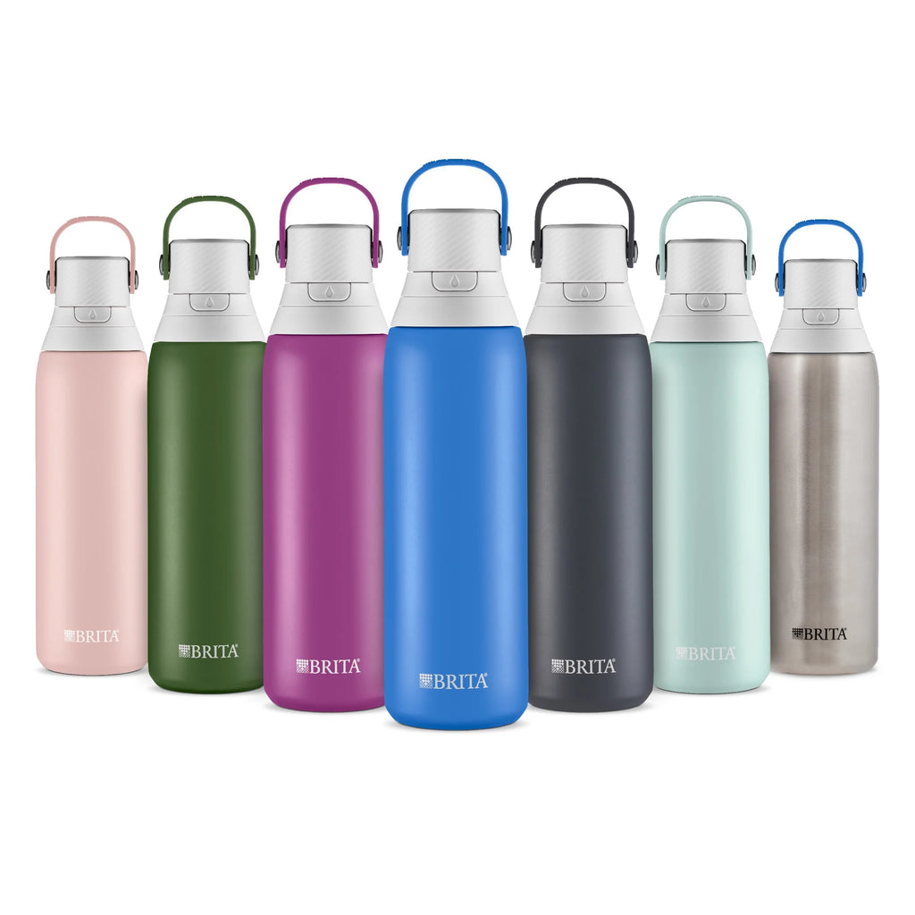 20 Oz Carbon Premium Stainless Steel Leak Proof Filtered Insulated Water Bottle with Straw
