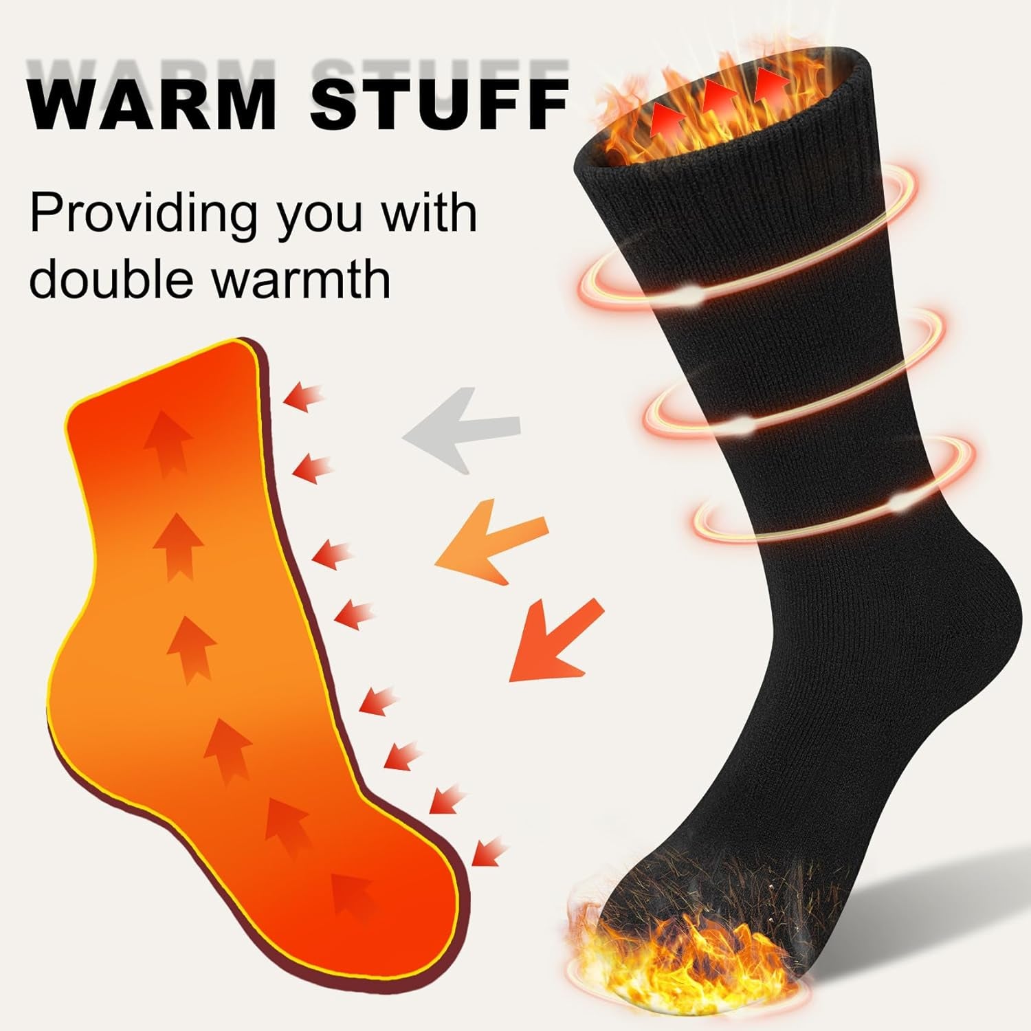 Thermal Socks for Men, Winter Warm Socks Mens for Cold Weather Extreme Temperatures