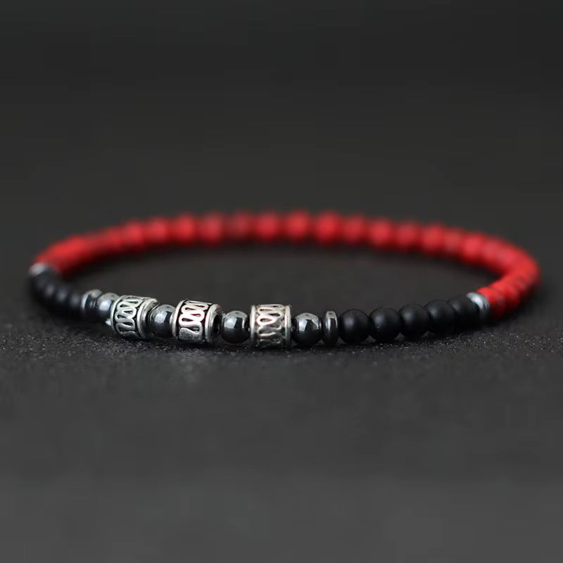 Men 4Mm Stone Bracelet Sanskrit Meditation Yoga Beaded Braclet Casual Jewelry Accessories Pulseira Masculina Gift for Him