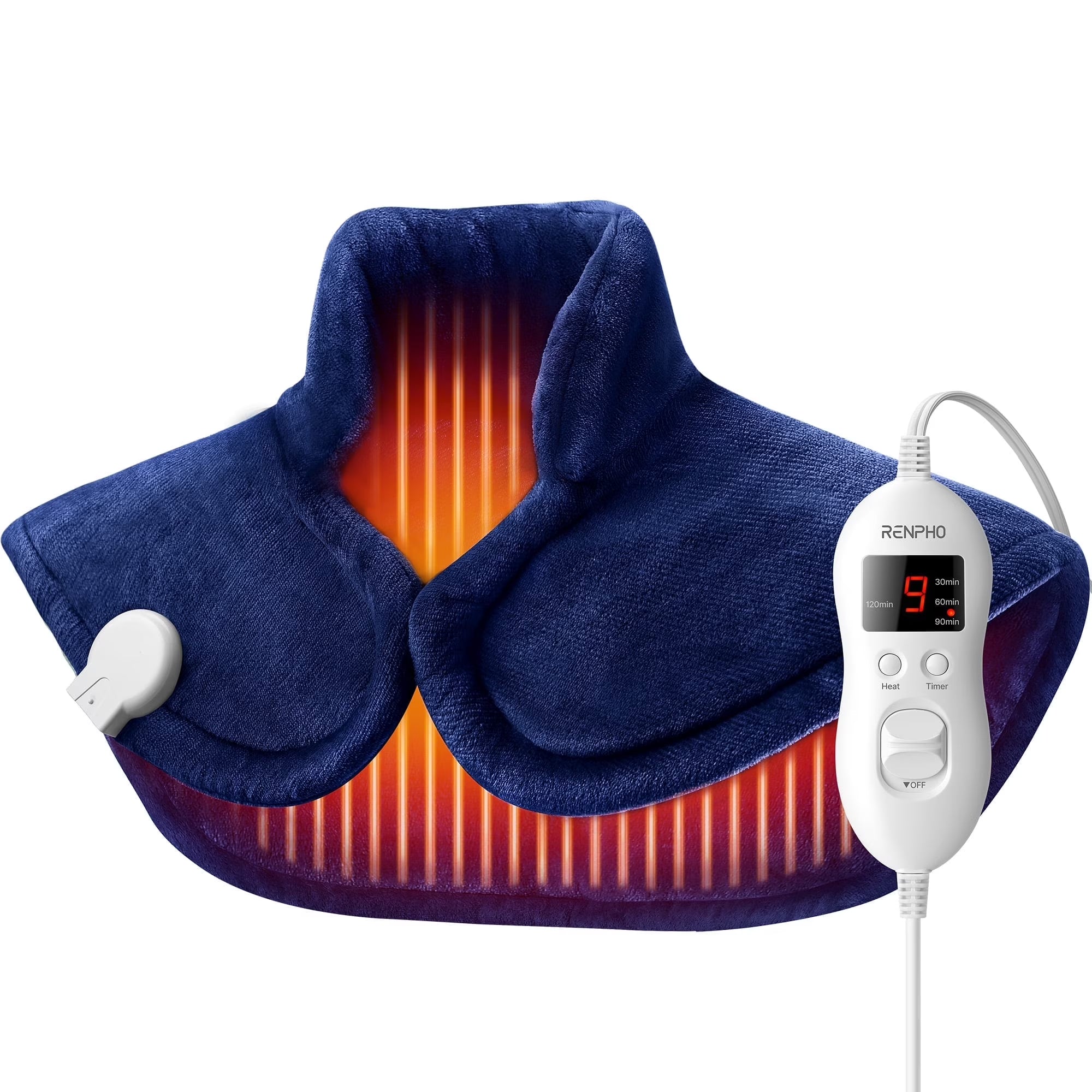 Extra Large Heating Pad for Shoulders Neck and Back, 9 Temperature Settings, FSA HSA Eligible, 19"X 24", Blue