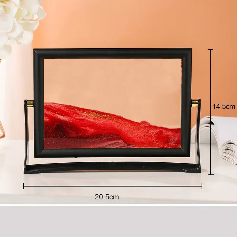 Rotatable Sandscape Moving Sand Art Picture Square Glass 3D in Motion Quicksand Hourglass Creative Flowing Sand Home Decor Gifts