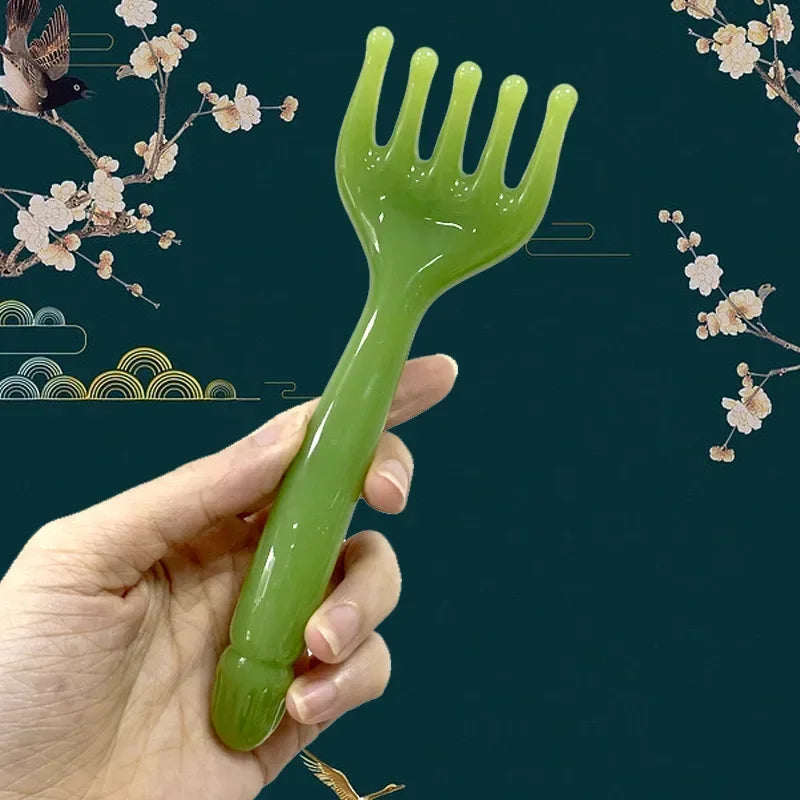 Resin 5-Claw Head Massager for Body Head Massager Scalp Gua Sha for Body Neck Leg Massage Scraping Stick Lymphatic Massage Tools