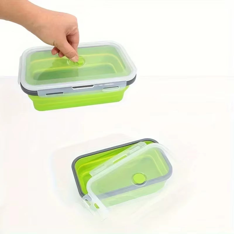 Collapsible Silicone Food Storage Container BPA Free Microwave Safe for RV Travels - Eco-Friendly Kitchen Organizer