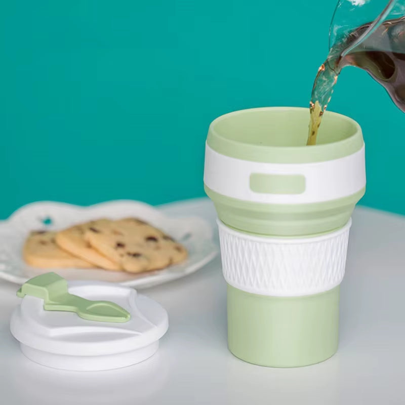 Silicone Folding Water Cup Portable Travel Sports Cup Outdoor Camping Portable Folding Coffee Cup Accompanying Water Cup