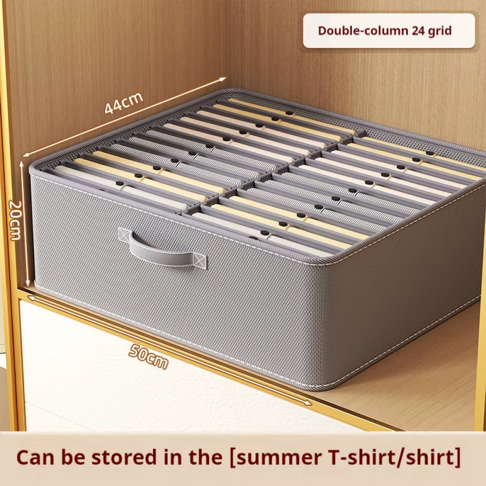 24 Grids Pants Sweater T-Shirt Jeans Storage Box Wardrobe Clothes Storage Organizer with Board Cabinet Drawer Storage Boxes