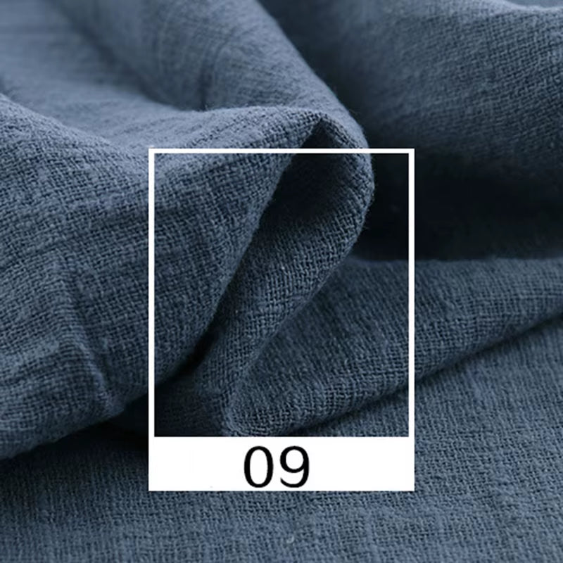 Soft Linen Cotton Fabric Organic Material Pure Natural Flax for Sewing DIY Handmade Clothes Patchwork Fabric