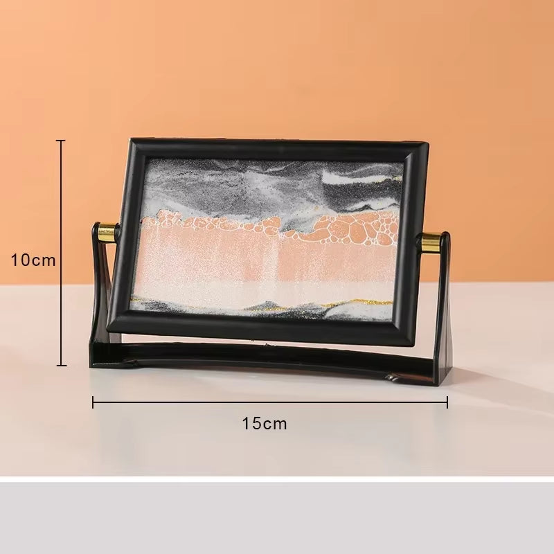 Rotatable Sandscape Moving Sand Art Picture Square Glass 3D in Motion Quicksand Hourglass Creative Flowing Sand Home Decor Gifts