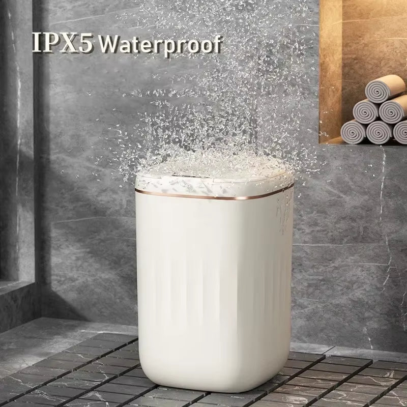 20L Automatic Smart Sensor Trash Can Waterproof Large-Capacity Bathroom Toilet Paper Basket Kitchen Black Trash Bin