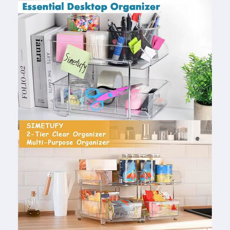 Under the Sink Organizer 2 Tier Pull Out Cabinet Drawer Medicine Cabinet Organizer Pull Out Kitchen Cabinet Organizer Cabinet