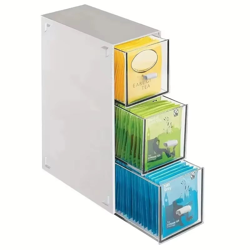 1Pc Desktop Storage Box Stackable Transparent Drawer Cosmetic Storage Box Office Stationery Sundries Basket Countertop Organizer