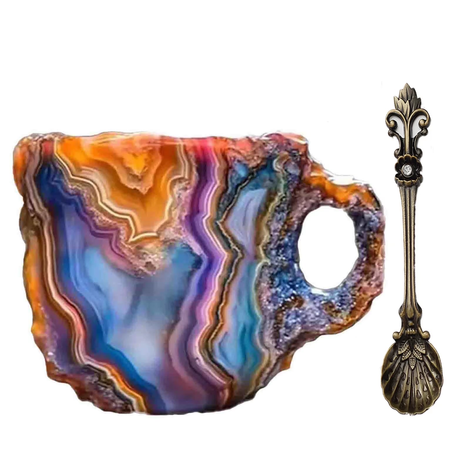 Mineral Crystal Coffee Mug 2025 New Multi-Colored Elegant Crystal Christmas Mugs Gift for Home and Office Kitchen Supplies