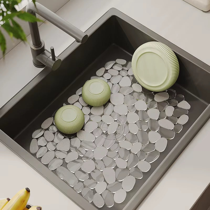 2 Pack Kitchen Sink Mat for Stainless Steel Sink PVC Eco-Friendly for Bottom of Kitchen Sink Dishes and Glassware Fast Draining