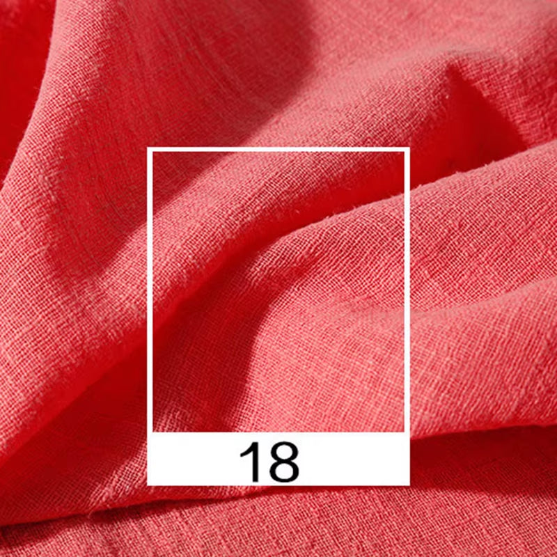 Soft Linen Cotton Fabric Organic Material Pure Natural Flax for Sewing DIY Handmade Clothes Patchwork Fabric