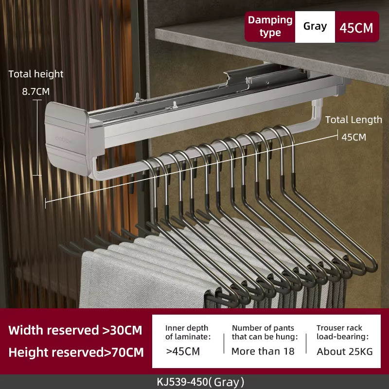 Top Mount Wardrobe Hanger Pulling Out Hangers Extendable Clothes Rail Adjustable Wardrobe Telescopic Rail Rack Trouser Organiser