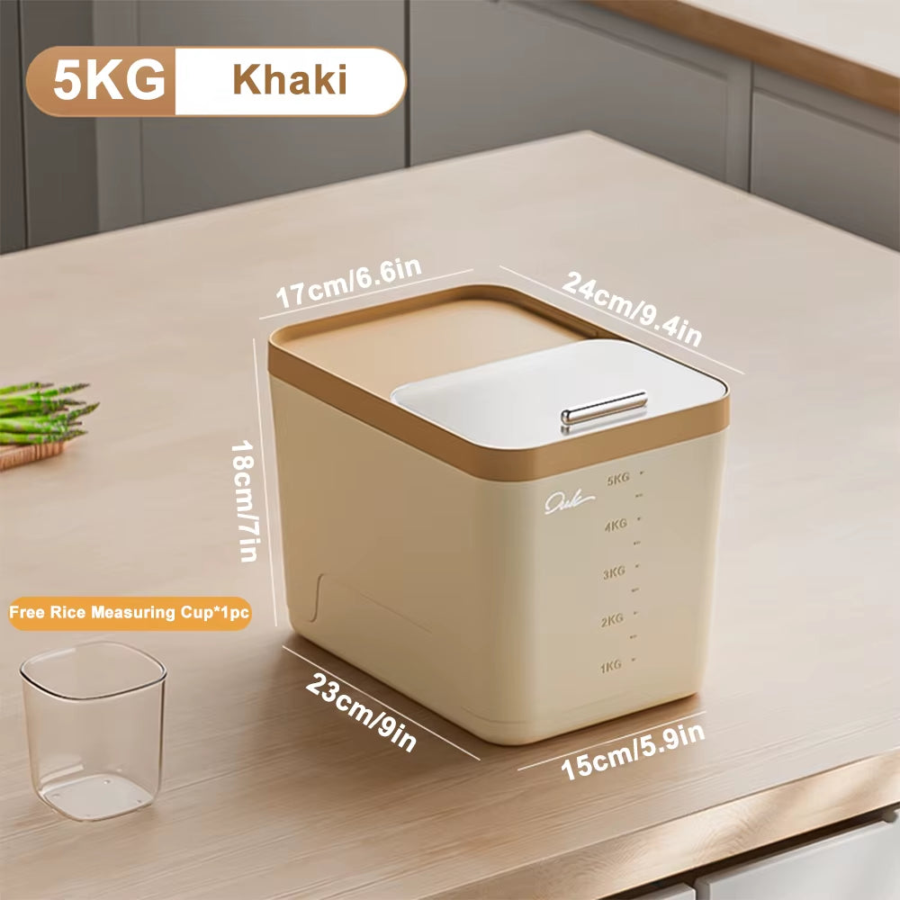 5/10/15KG Rice Storage Box Home with Lid Insect Proof Moisture Proof Rice Box Sealed Jar Kitchen Container Storing Dry Grain