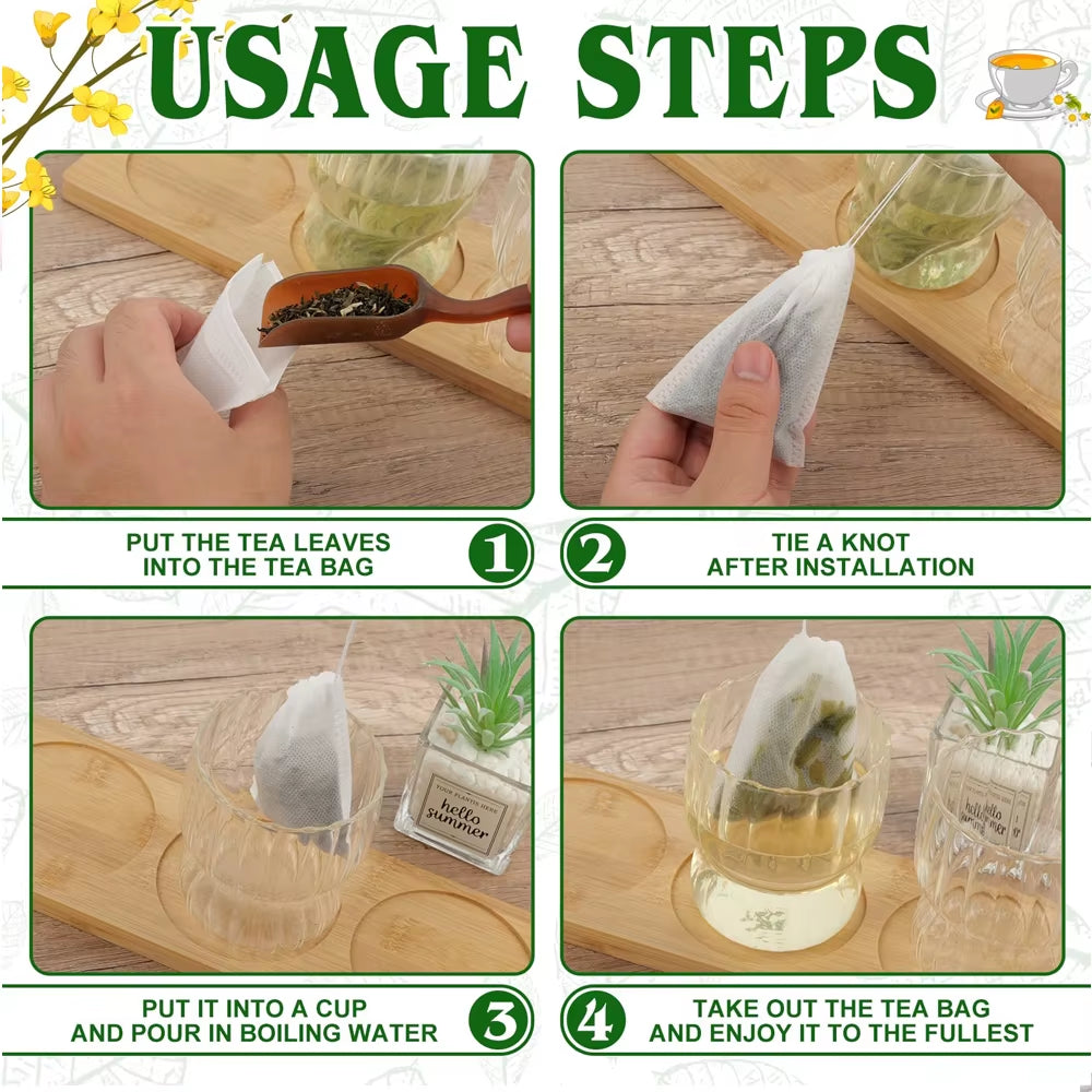 100-2000Pcs Disposable Tea Bags Filter Scented Tea Bags with String Heal Seal Paper for Kitchen Loose Leaf Tea Coffee Spice Herb