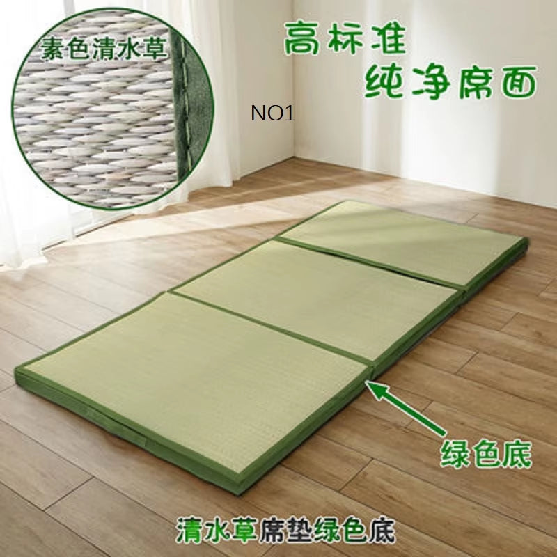 Folding Japanesecomfortable Tatami Mattress Mat Rectangle Large Foldable Floor Straw Mat for Sleeping Tatami Mat Flooring