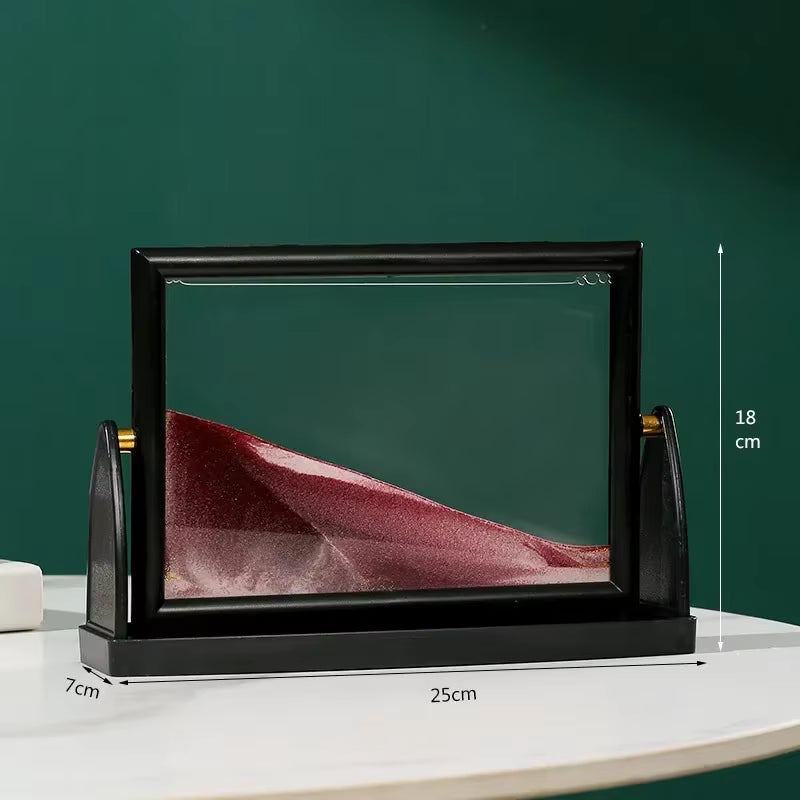 Rotatable Sandscape Moving Sand Art Picture Square Glass 3D in Motion Quicksand Hourglass Creative Flowing Sand Home Decor Gifts
