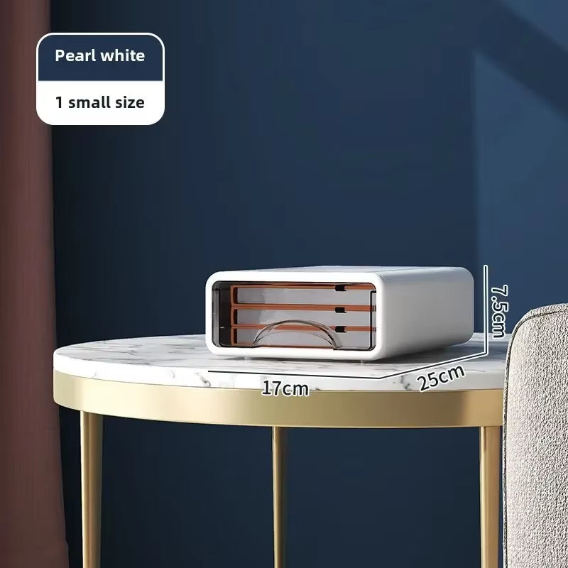 Plastic Box Desktop Organizer Drawer Makeup Storage Box Stackable Jewelry Container Large Mask Office Storage Medicine Dustproof